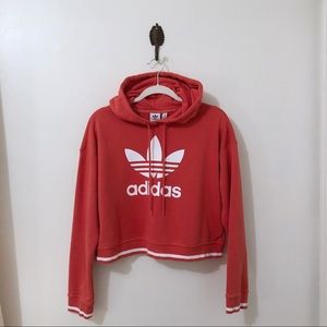 ADIDAS Active Icons Womens Crop Trefoil Hoodie